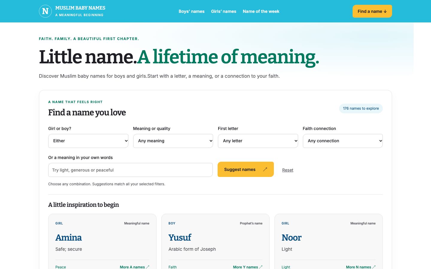 Mockup: name finder first