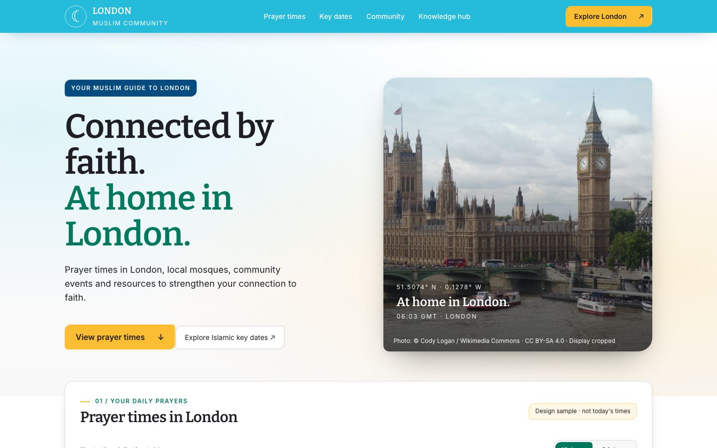 Mockup: fixed London times